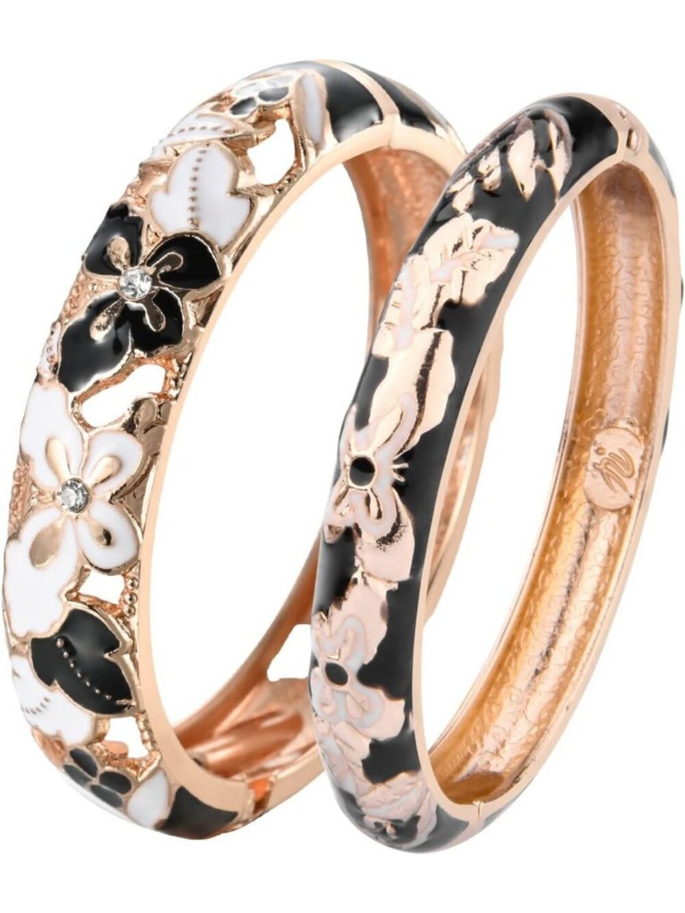 Chic Cloisonne Butterfly Bracelets for Women - Enameled Hinged Bangles Gift